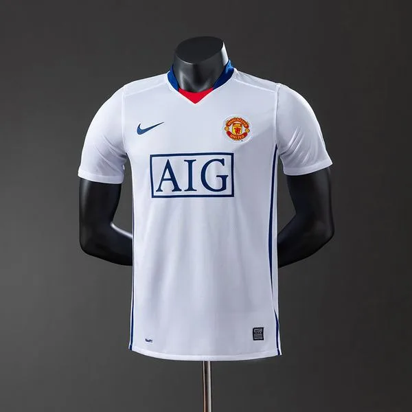 Camiseta de fútbol Manchester United 2008/09 VISITANTE MANGA CORTA VERSION JUGADOR